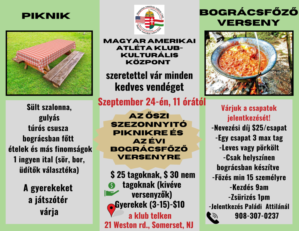 Fall picnic and cookout competition – Hungarian American Athletic Club